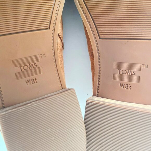Toms Shaye Caramel Brown Suede Low Ankle Slip On Loafers Women's Size 8.5 - Picture 12 of 13